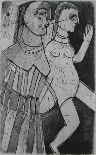 Nahum Tschacbasov 4 etching and aquatints: Nahum Tschacbasov (Russian / American 1899-1984)- Untitled- 4 etching and aquatints, 1947, 1951, each signed, numbered 22/100, dated and inscribed '8', '10', '18' and '22' in pencil, Emilio Sorrini bl