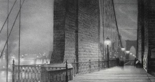 Stow Wengenroth lithograph: Stow Wengenroth (American 1906-1978)- ''Manhattan Gateway'' (Stuckey 176)- lithograph, 1948, signed and annotated 'Ed./60' in pencil, very good condition. 9 5/8 x 18'' 244 x 457 mm