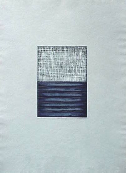 David Shapiro print: David Shapiro- ''Kala 7''- spit-bite, etching, drypoint and carborundum, 1991, signed, titled and dated in pencil, edition of 250, The Print Club of Cleveland publication no. 71. 13 1/4 x 9''