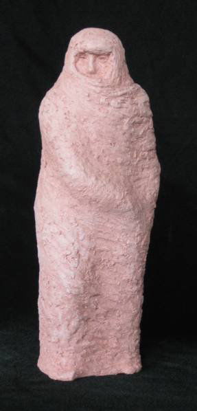 Helen Beling ceramic sculpture: Helen Beling- Female Figure- ceramic sculpture, initialled 'H.B.' at base. 13''h