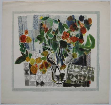 4 Prints - J.Myers, V.Turios, L.Tullbrandren, etc.: 4 Prints- Jack Fredrick Myers- Memory Box- screenprint in colors, 1978, signed, numbered 7/45 in pencil, very good condition, glue residue verso, 16 x 26''; Vaquero Turios- Bull- lithograph, signed an