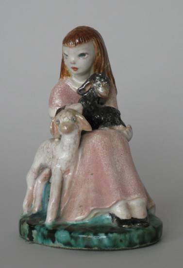 Edris Eckhardt ceramic sculpture: Edris Eckhardt- ''Black Sheep''- ceramic sculpture, 1945, incised 'Edris Eckhardt / Black Sheep / 1945' inside, very good condition. 5 3/8''h