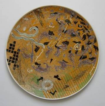 Gary Schappel ceramic platter: Gary Schappel ceramic platter- Untitled- ceramic platter, 1992, signed Schappel 1992 verso. 24''dia