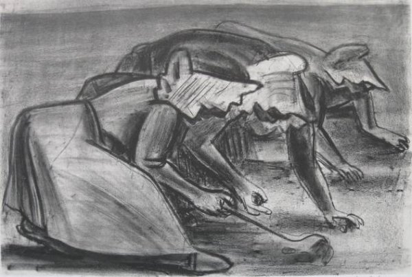 Adolf Dehn lithograph: Adolf Dehn- ''Pomeranian Potato Diggers'' (Lumsdaine & O'Sullivan 44)- lithograph on chine colle, 1927, signed, dated and annotated '20 prints', one spot of foxing in margins, otherwise very good cond