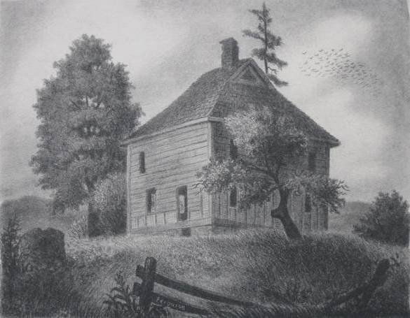 Edward Ferguson 2 lithographs: Edward Ferguson- ''City Dump''; ''Deserted''- 2 lithographs, 1940, 1941, both signed, dated and titled in pencil, both done for Michigan WPA, soft creases and rippling in margin, otherwise very good c