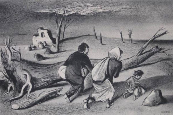 William Gropper lithograph: William Gropper- ''Uprooted''- lithograph, signed and titled in pencil, very good condition. 10 1/2 x 15 1/2''