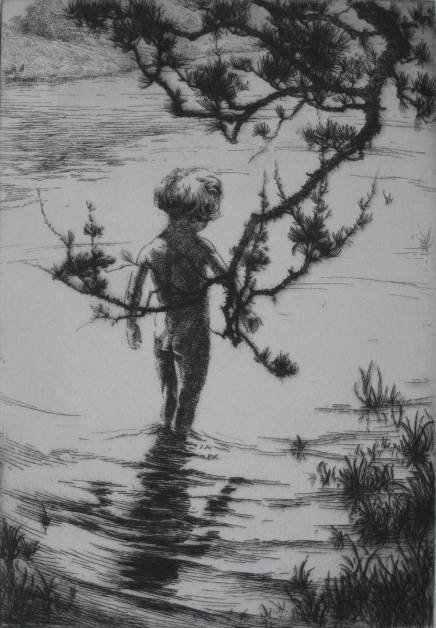 Arthur William Heintzelman 2 etchings: Arthur William Heintzelman 2 etchings- ''The Sun Bath'' (Smith 56)- 1919, signed in pencil, 1919, margin stain, very slightly light struck; ''Sultry Afternoon'' (S. 62)- signed and titled in pencil, e
