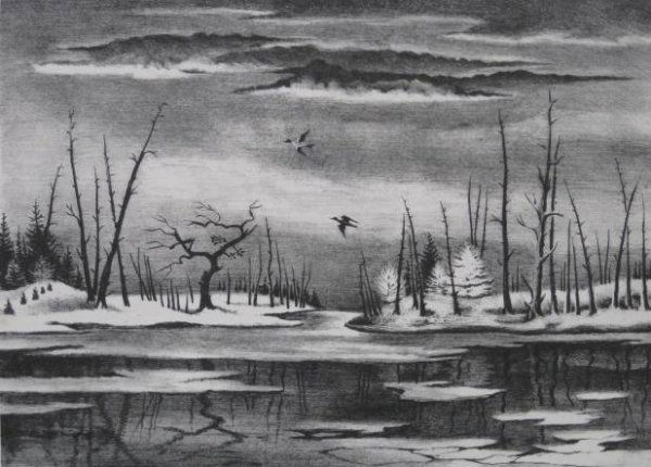 Georges Schreiber lithograph: Georges Schreiber- ''Silence''- lithograph, 1944, signed in pencil, AAA edition of 250, very minor foxing in margins, very good condition. 9 5/8 x 13 3/8''