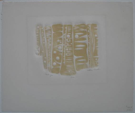 Arthur Thrall intaglio: Arthur Thrall- ''Markings''- intaglio, signed, titled and numbered 1 of 50 in pencil, slightly mat burned, otherwise good condition. 5 x 6''