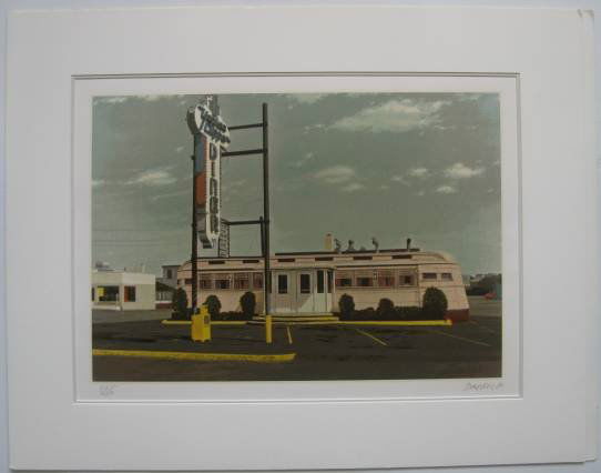 John Baeder silkscreen: John Baeder- ''Yankee Clipper''- silkscreen in colors, 1982, signed and numbered 235/250 in pencil, very good condition. 16 3/4 x 23 3/4''