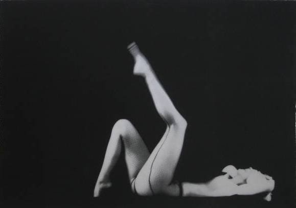 Milton Greene silkscreen in colors: Milton Greene- ''Silk Stockings, Marilyn Monroe''- silkscreen in colors, signed and numbered 31/300 in pencil, margin creases otherwise very good condition. 29 x 41''