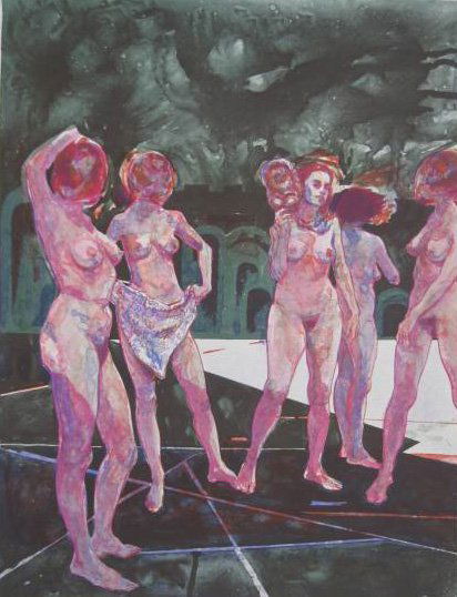 John Hardy lithograph: John Hardy- ''Passage'' (4 copies)- 4 lithographs in colors, all signed, titled and numbered in pencil, edition of 275, very good condition. 26 1/4 x 20''