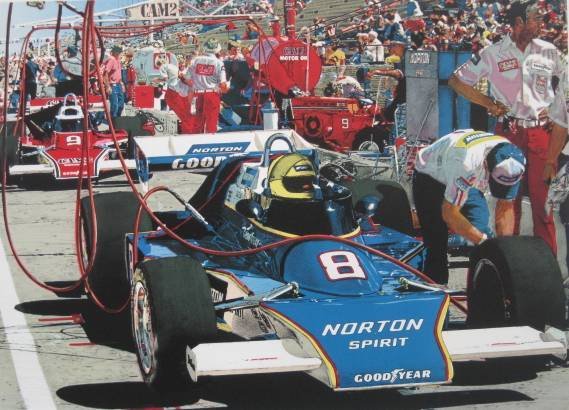 Ronald Kleeman silkscreen: Ronald Kleeman- ''Tom Sneva''- silkscreen in colros, ca. 1980, signed and numbered 61/195 in pencil, minor handling creases otherwsie very good condition. 17 3/8 x 24''