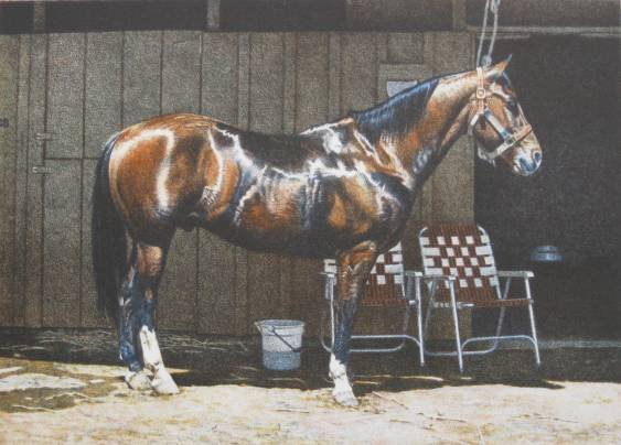 Richard Mc Lean lithograph: Richard Mc Lean- ''Buzz Balou''- lithograph in colors, signed and numbered 4/250 in pencil, very good condition. 9 1/2 x 13''