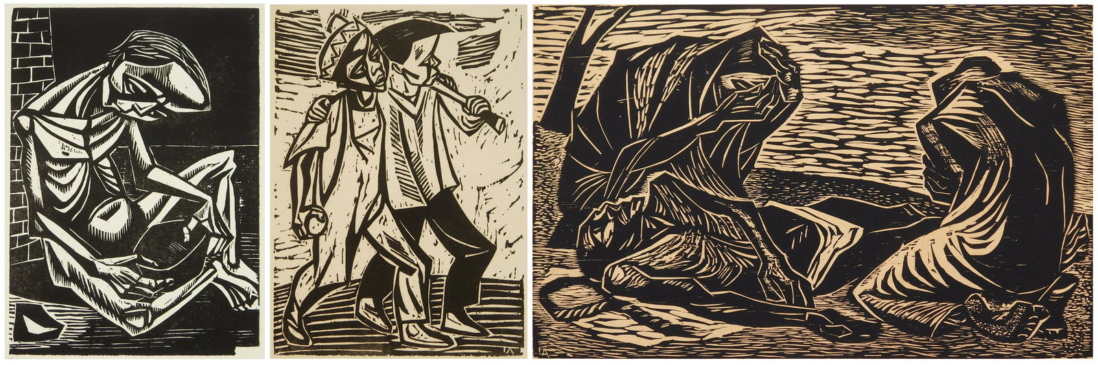 3 Irving Amen woodcuts (1 of 10)