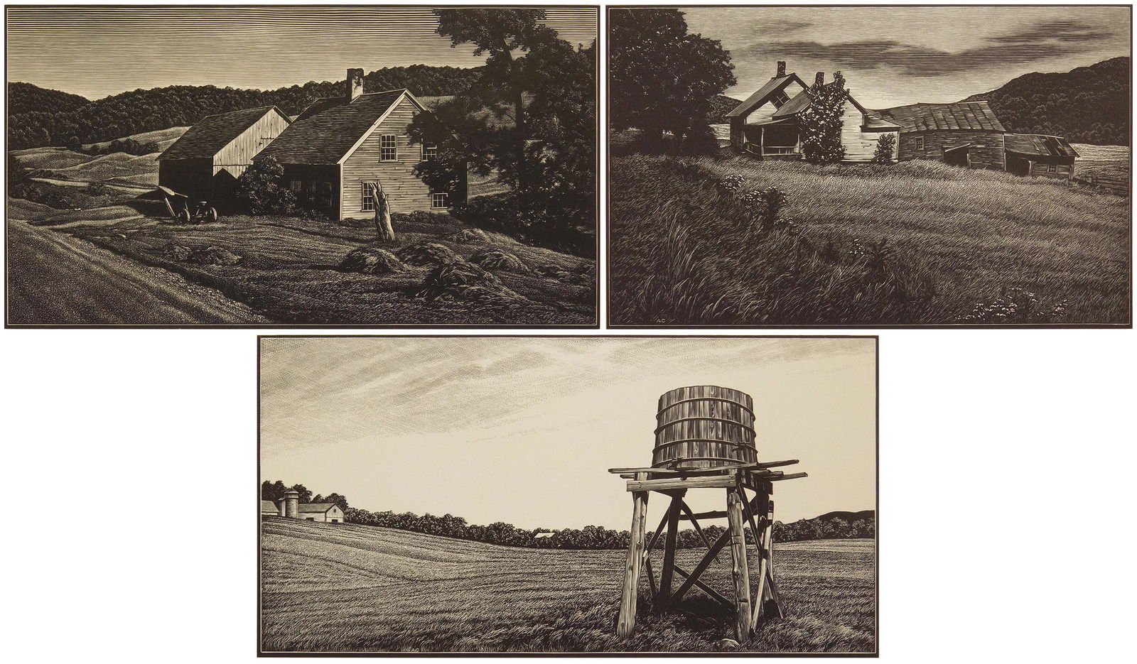 3 Asa Cheffetz wood engravings (1 of 10)