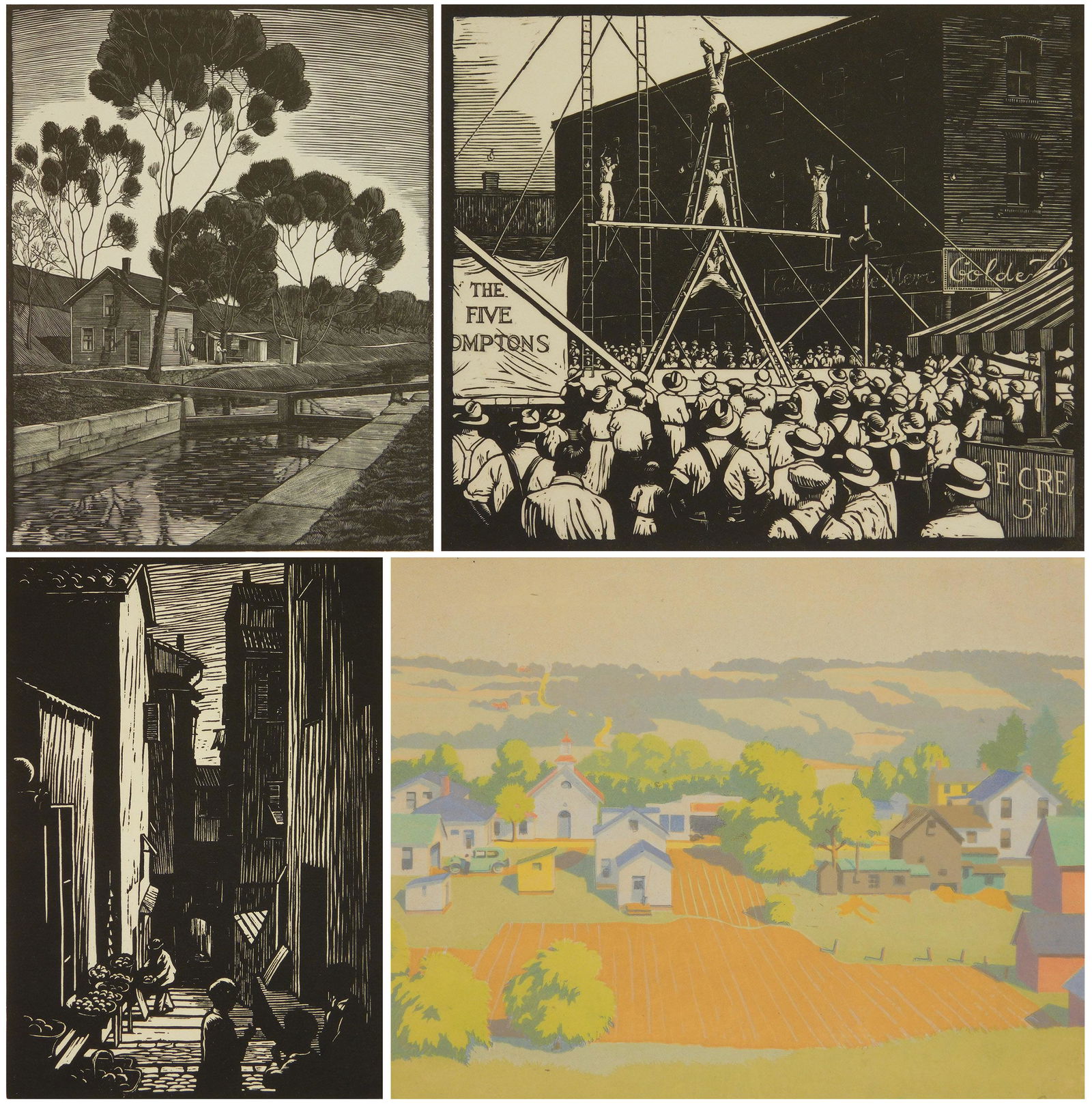 4 W. Phelps Cunningham wood engravings (1 of 15)