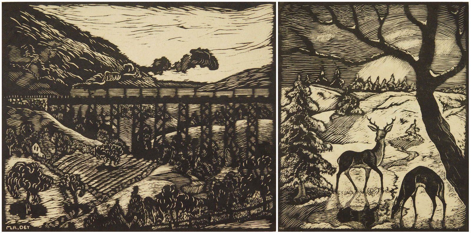 2 Maurice Dey woodcuts (1 of 9)