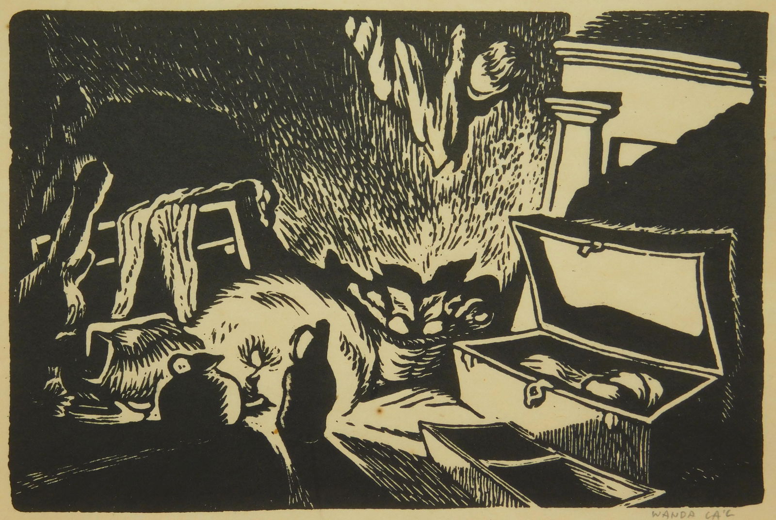 Wanda Gag linocut (1 of 4)