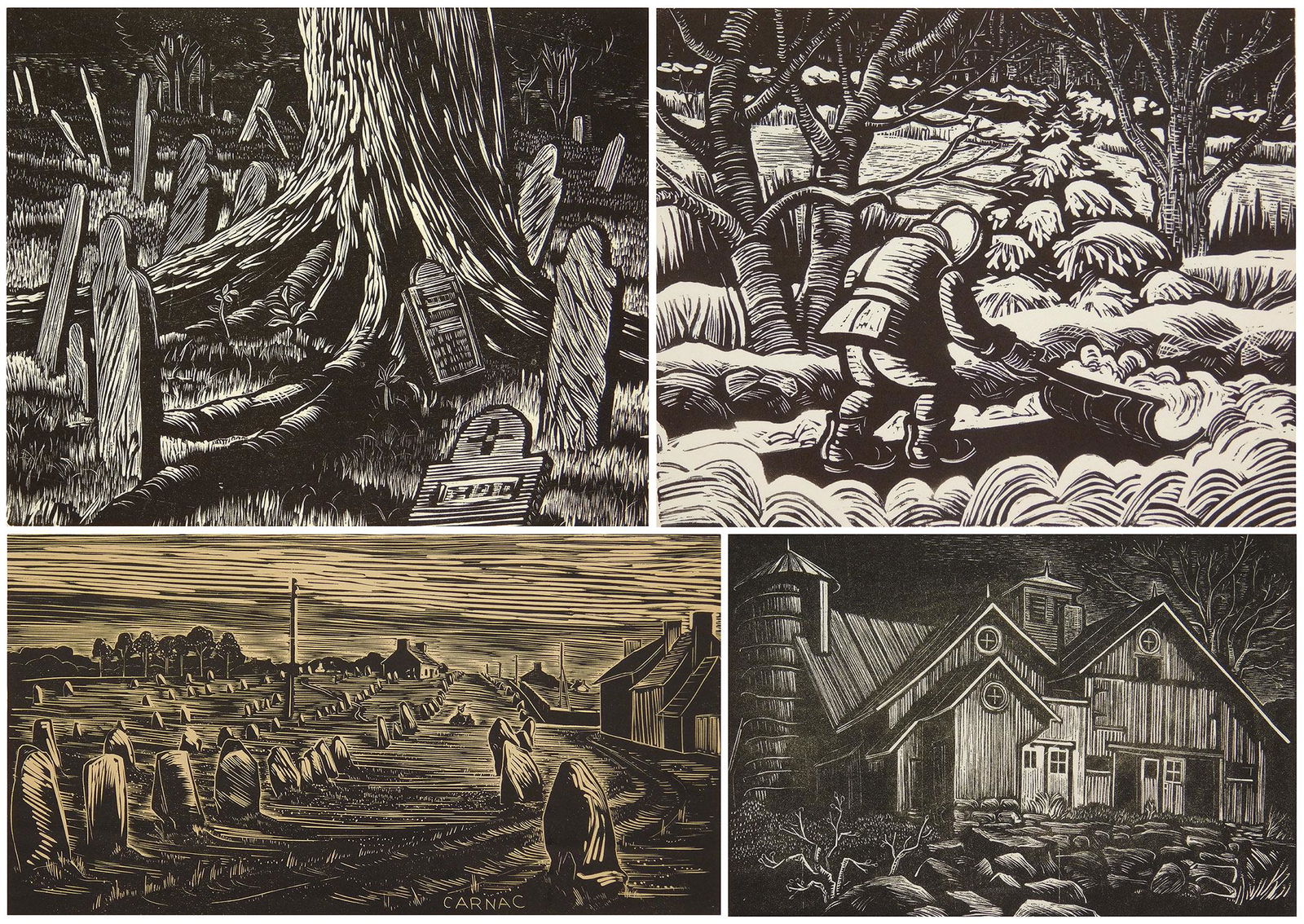 4 Anna Hogan wood engravings (1 of 12)