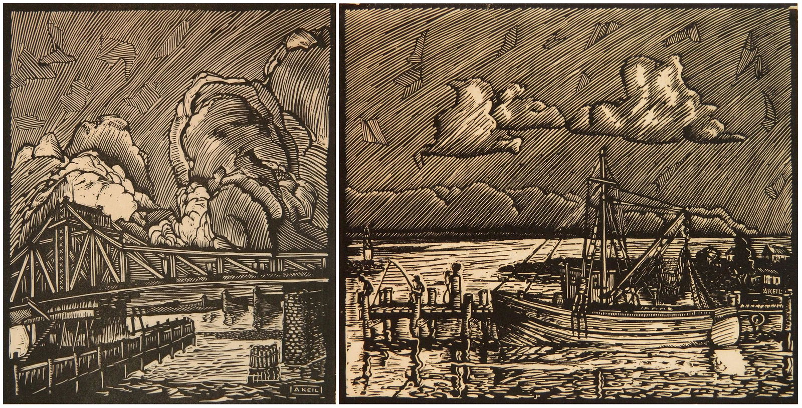 2 Aaron Keil linocuts (1 of 7)