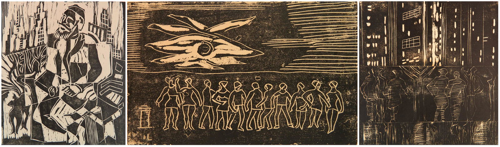 3 Irving George Lehman woodcuts (1 of 10)