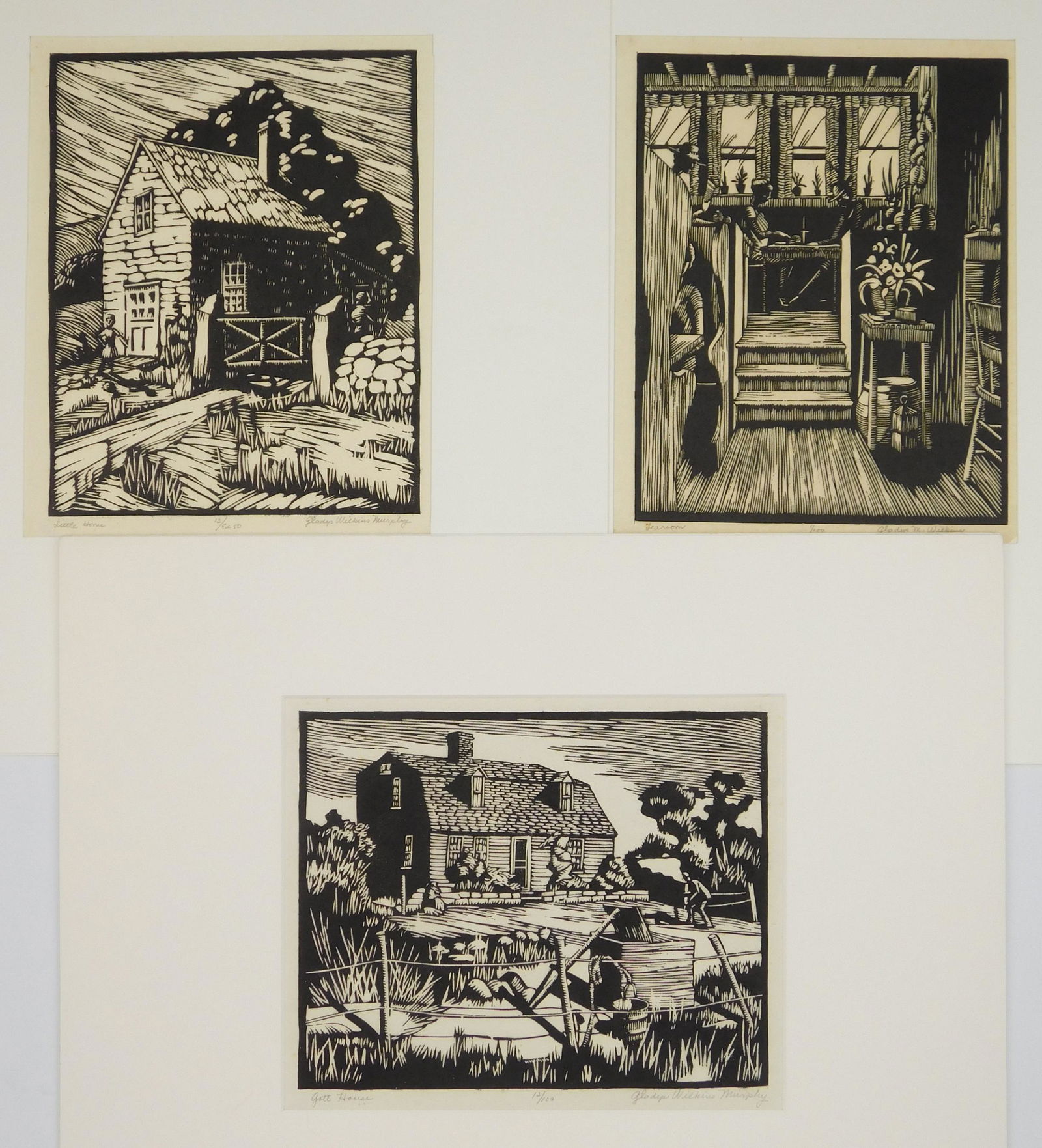3 Gladys W. Murphy woodcuts (1 of 10)