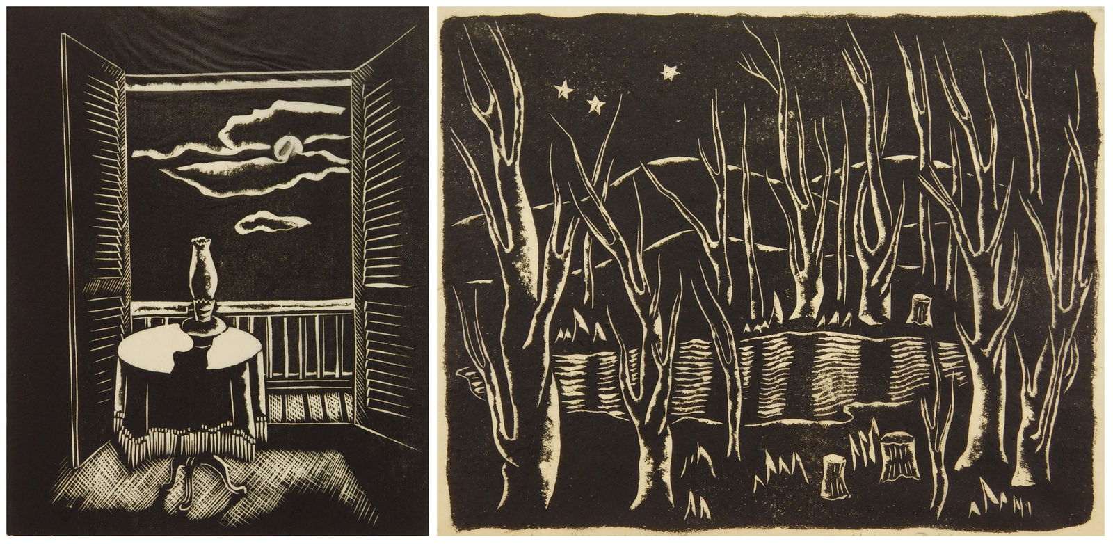 2 Hobson Pittman woodcuts (1 of 7)