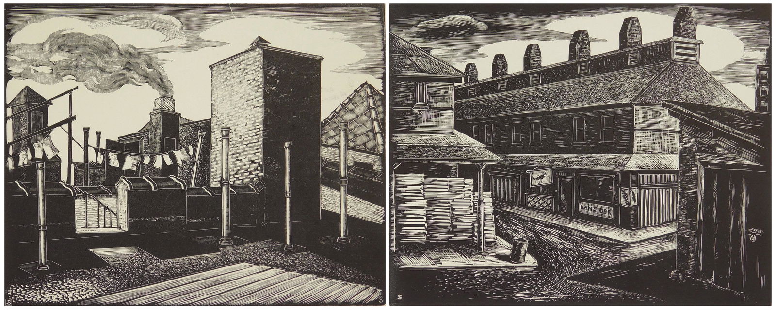 2 Irving Samuels wood engravings (1 of 8)