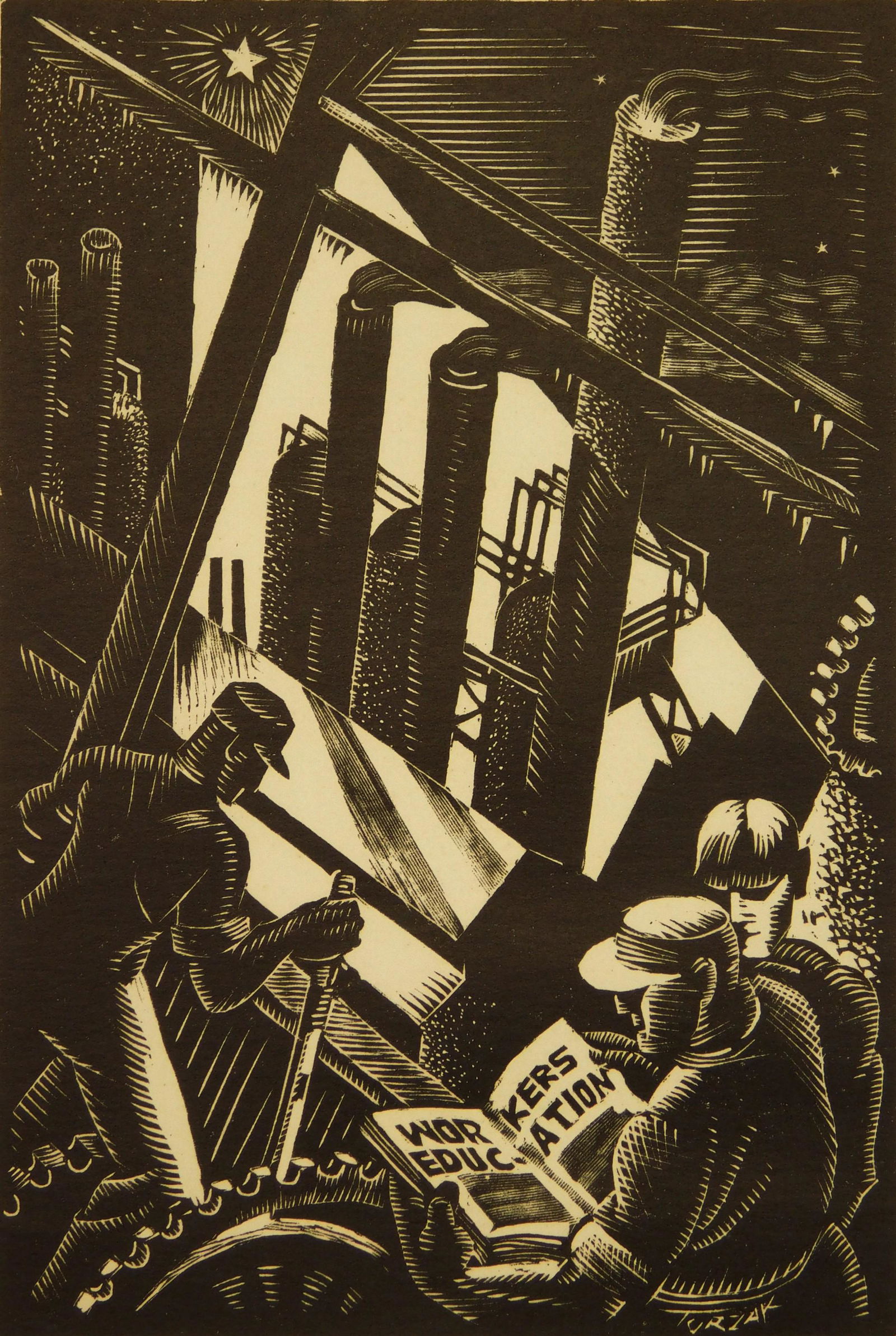 Charles Turzak woodcut (1 of 4)