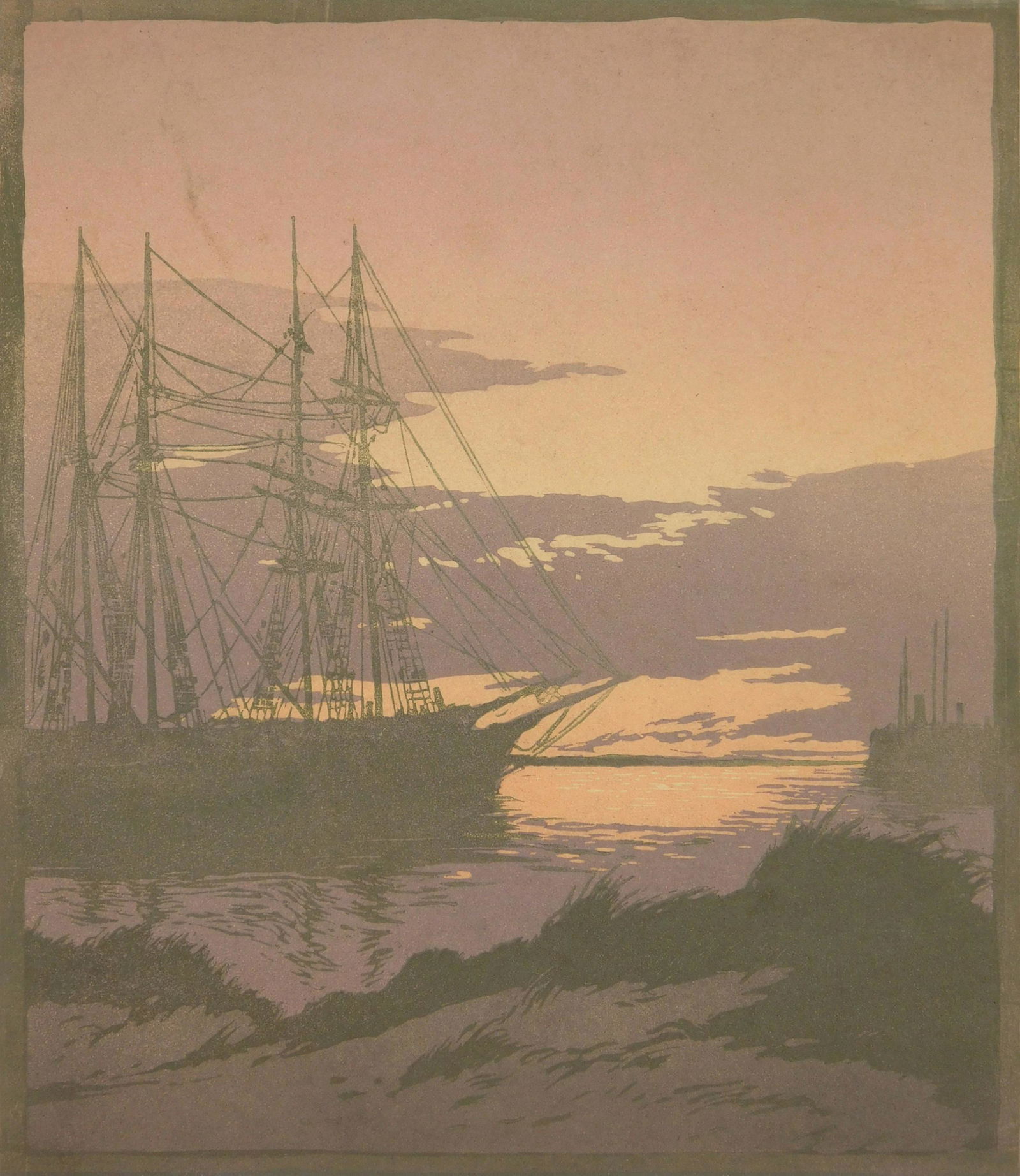 Ernest Watson woodblock in colors (1 of 4)