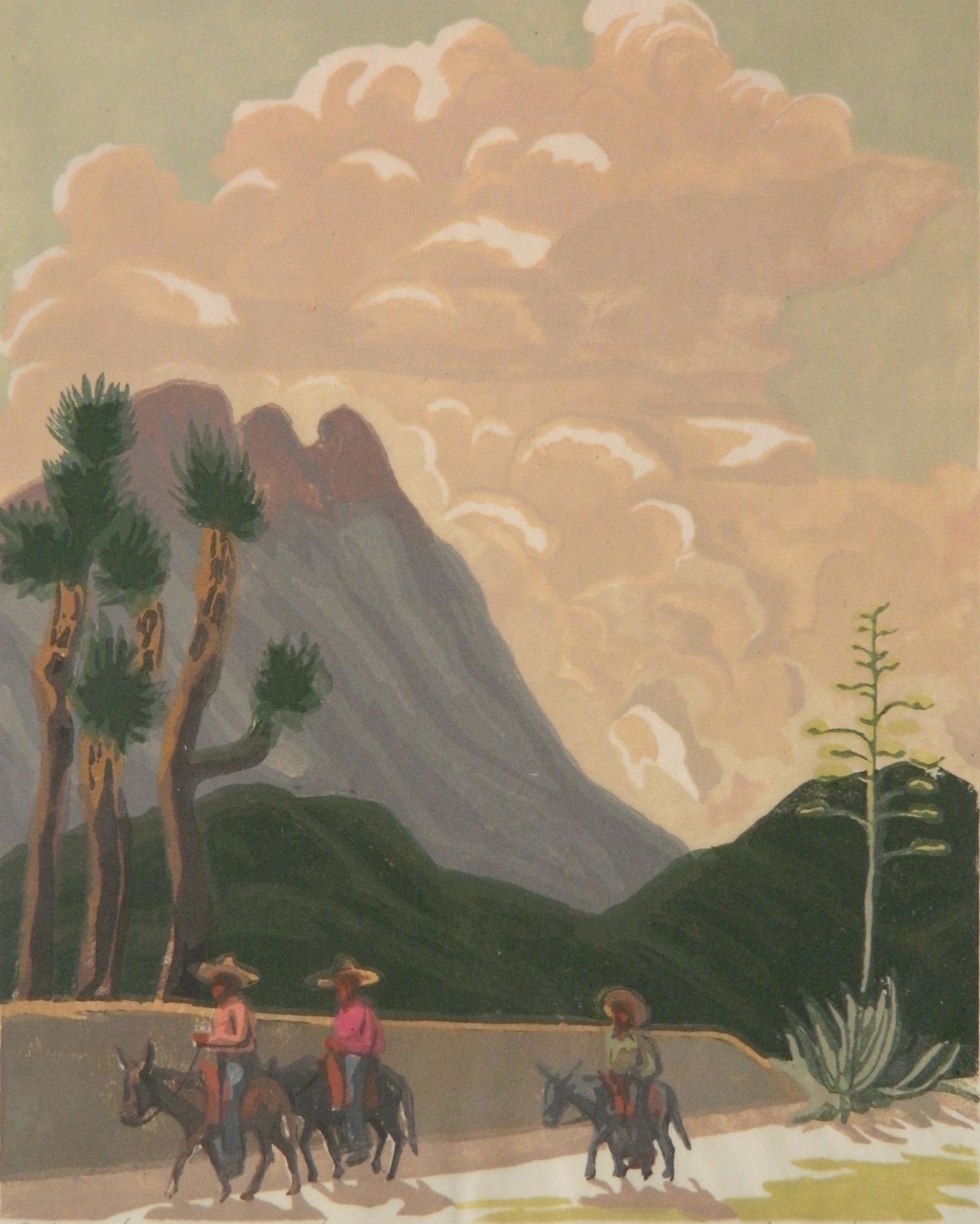 Glenn Wheete woodblock in colors (1 of 4)