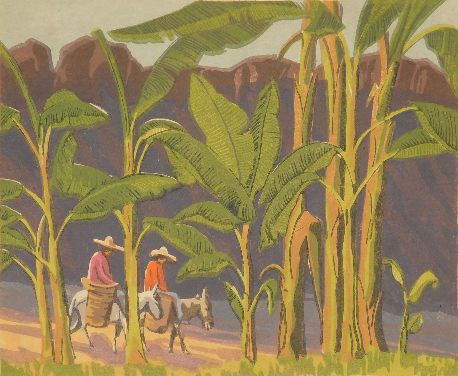 Glenn Wheete woodblock in colors (1 of 4)