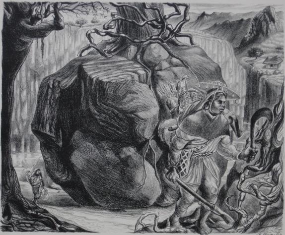 Angel Bracho lithograph: Angel Bracho- ''Ritual of The Huichol Indian Tribe''- lithograph, 1946signed in pencil, from the portfolio ''Mexican People'', as published by ''Taller de Grafica Poplular'', AAA edition, very good co