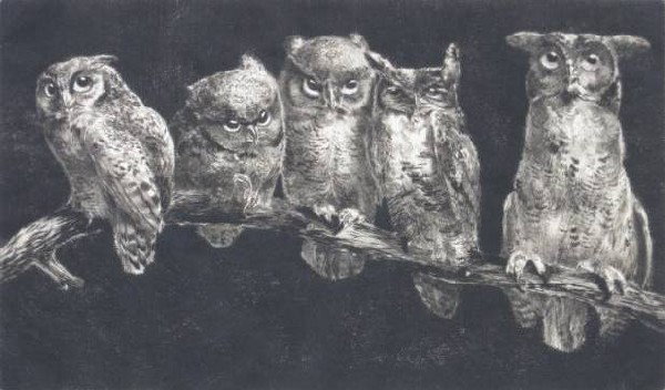 Leonard R. Brightwell etching: Leonard R. Brightwell- ''Who Are You?''- etching, c. 1920, signed and titled in pencil, light struck, 2 old tape hinges recto, very good condition. 6 x 10''