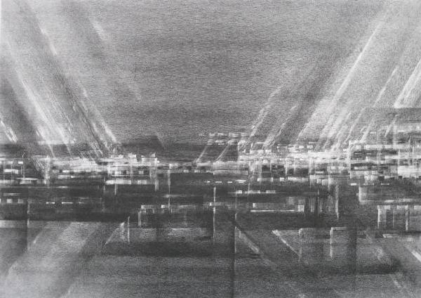 Richard Florsheim lithograph: Richard Florsheim- ''Industrial Night'' (Iacono 176)- lithograph, 1965, signed and titled in pencil, artist's proof, very good condition. 10 x 13 15/16''