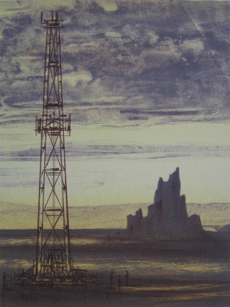 Richard Florsheim lithograph: Richard Florsheim- ''Explorers'' (Iacono 276)- lithograph in colors, signed and titled in pencil, artist's proof, edition of 220, very good condition. 12 x 9''