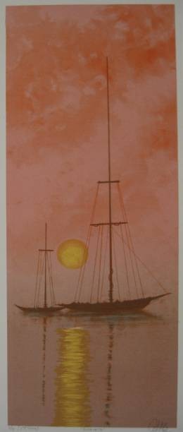 Richard Florsheim lithograph: Richard Florsheim- ''Silhouette'' (Iacono 288)- lithograph in colors, signed, titled and numbered in pencil, edition of 10, very good condition. 20 x 8''