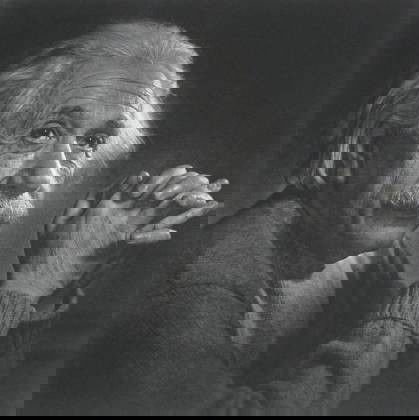 Yousuf Karsh photogravure: Yousuf Karsh- Albert Einstein- photogravure, some minor handling creases, otherwise good condition. 9 1/2 x 9 3/8''