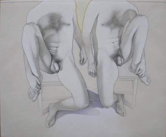 Richard Long graphite and acrylic: Richard Long- Self-Portrait- graphite and acrylic on paper, very good condition. 24 x 29''