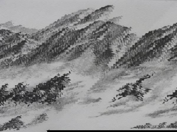 R. H. Palenske, Lionel Barrymore, 2 photogravures: R. H. Palenske- ''Pony Express''; Lionel Barrymore- ''Purdy's Bosin''; 2 photogravures, c. 1940, minor smudging, very good condition. 7 1/2 x 10 1/2''; 7 3/4 x 10 7/8''