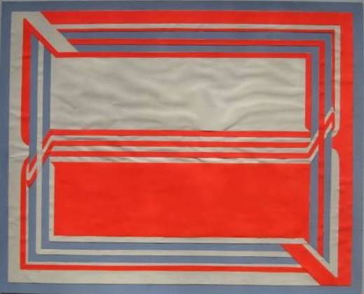 Robert Wood collage: Robert Wood- ''Red Sea''- collage, 1970. 28 x 34 1/2''