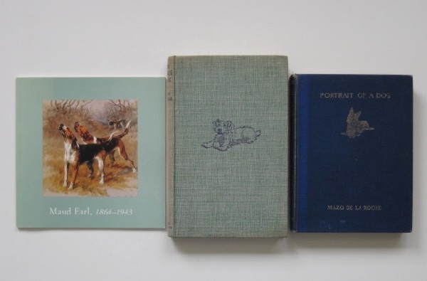 3 Books and catalog on Dogs: 3 Books and catalog on Dogs- 1.) De La Roche, Mazo, ''Portrait of A Dog'', ill. by Morgan Dennis, Mac Millan and Co, Ltd, London, 1930; 2.) Douglas, James, ''The Burch Book'', ill. by Cecil Aldin, Eyr