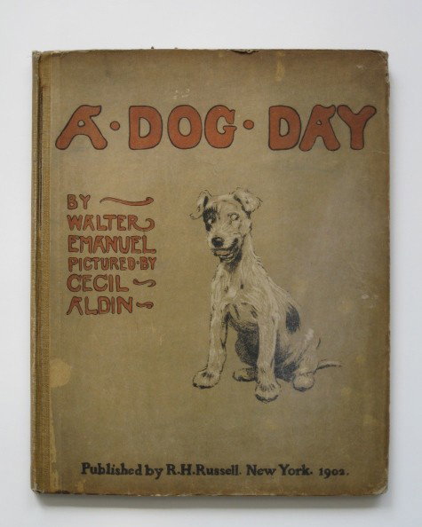 Emanuel ''A Dog Day or The Angel in the House'': Emanuel, Walter, ''A Dog Day or The Angel in the House'', ill. by Cecil Aldin, R. H. Russell, New York, 1902, hard bound in illustrated paper cover with lettering in black and red, 4to, cover bumped, 