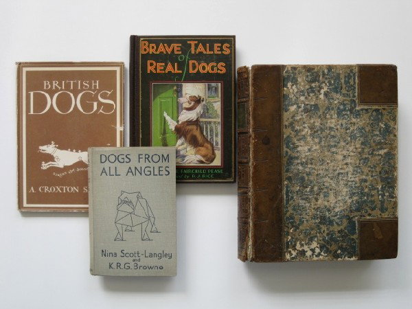 4 Books on Dogs: 4 Books on Dogs- 1.) Pease, Eleanor Fairchild, ''Brave Tales of Real Dogs'', ill. by R. J. Rice, Jolly Junior Books, Albert Whitman & Co., Chicago, 1934; 2.) Scott-Langley, Nina and K. R. G Browne, ''
