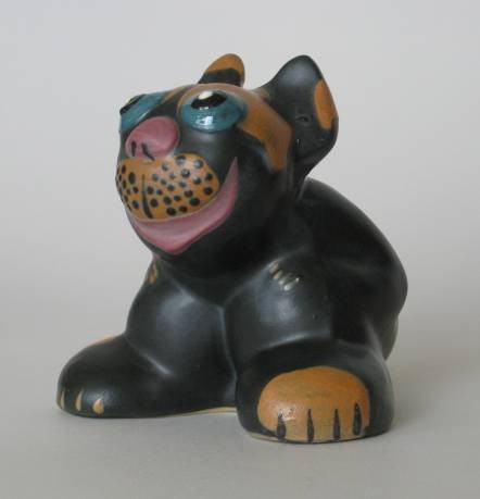 Weller Pottery 'Pop-Eye' Dog: Weller Pottery 'Pop-Eye' Dog- signed Weller Pottery (in script) on bottom. 4''h
