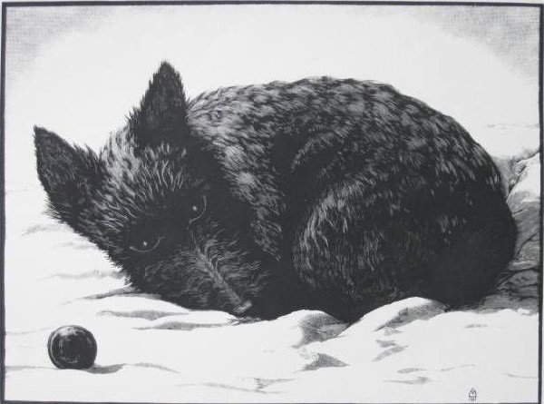 Leo Meissner wood engraving: Leo Meissner (American 1895-1977)- ''Watchful Waiting''- wood engraving, 1936-37, AAG edition of about 200, very good condition. 8 x 10 1/2''