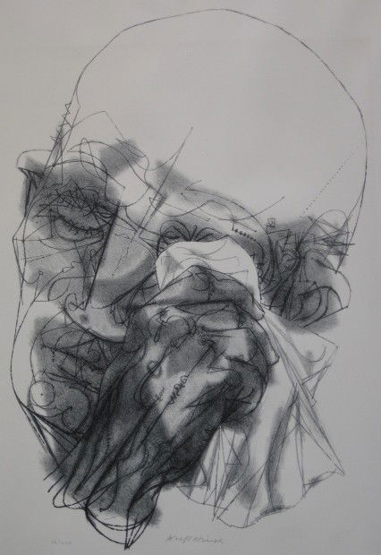 Joseph Hirsch lithograph: Joseph Hirsch- ''Tear'' (Cole 35)- lithograph, 1959, signed and numbered 66/220 in pencil, AAA edition, very good condition. This print was awarded the $500 Purchase Award from Associated American Art