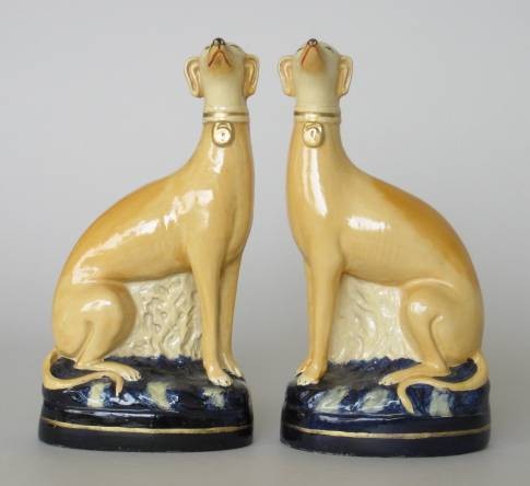 Pair of Borghese Whippet ceramic bookends: Pair of Borghese Whippet ceramic bookends, paper label on bottom, good condition. 8 1/2''