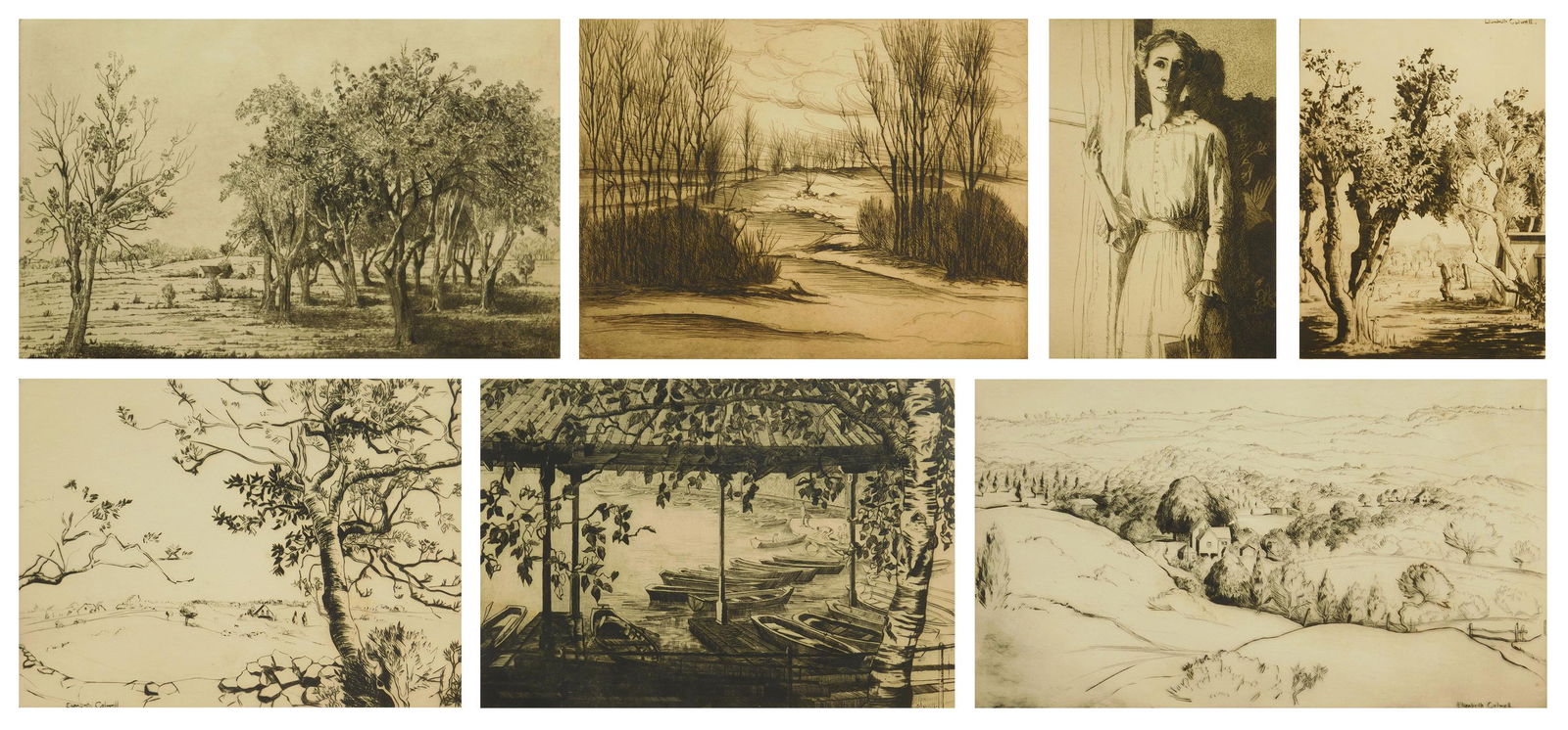 7 Elizabeth Colwell etchings (1 of 9)